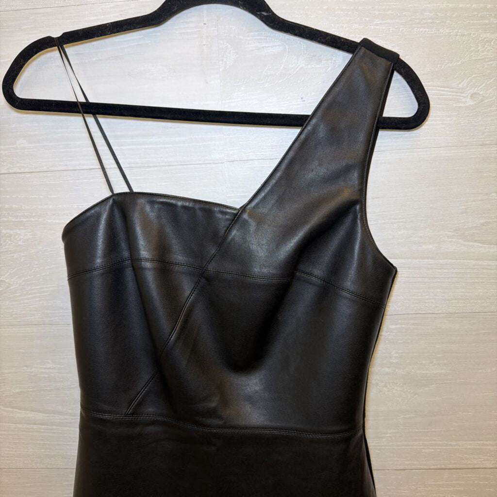 Bailey 44 Faux Leather One-Shoulder Top Small
