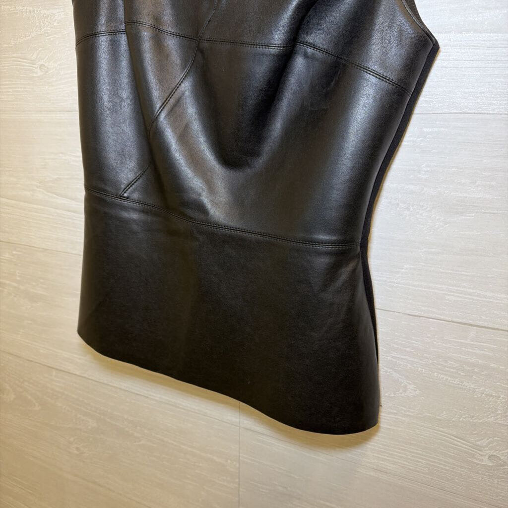 Bailey 44 Faux Leather One-Shoulder Top Small
