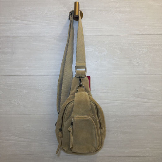 Free People Beige Suede Sling Bag