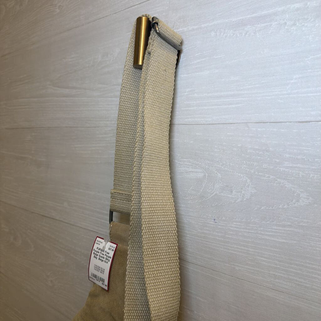Free People Beige Suede Sling Bag
