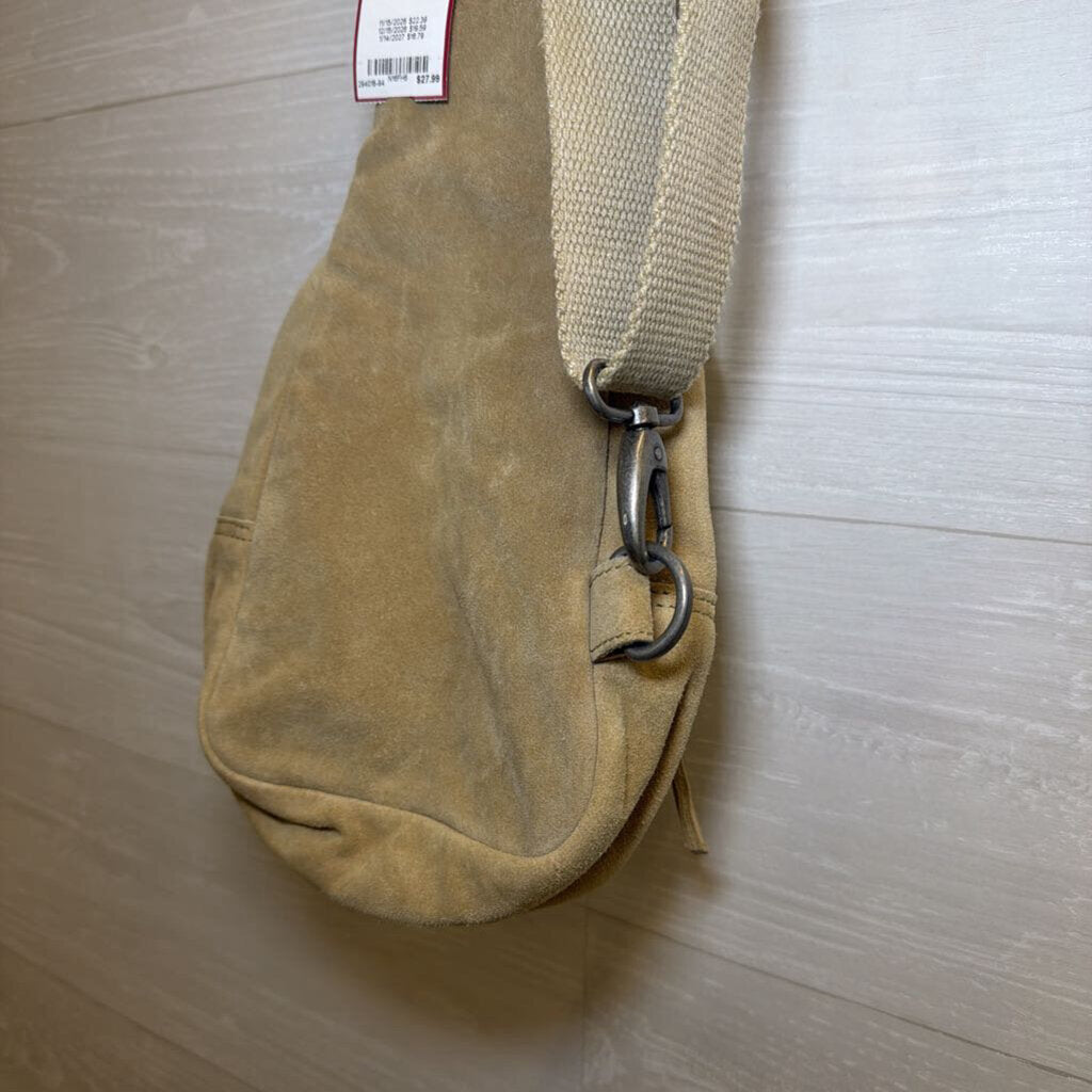 Free People Beige Suede Sling Bag