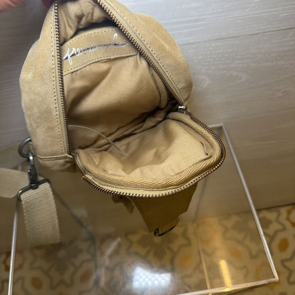 Free People Beige Suede Sling Bag