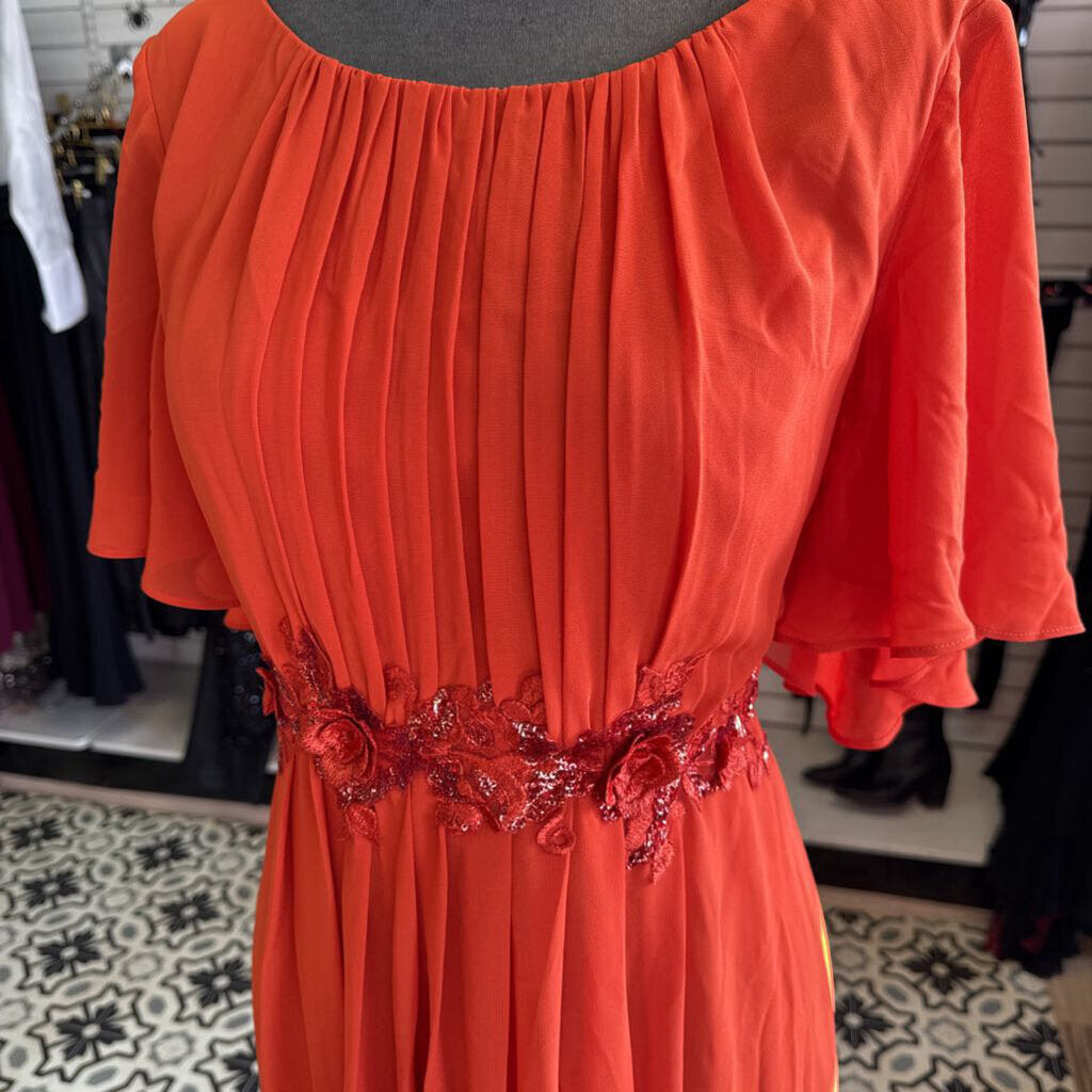 Burnt Orange Chiffon Short Sleeve XXL