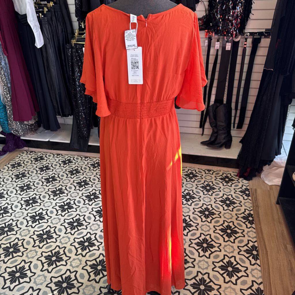 Burnt Orange Chiffon Short Sleeve XXL