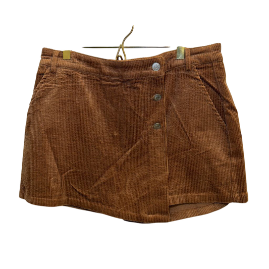 Corduroy Brown Mini Skort Large