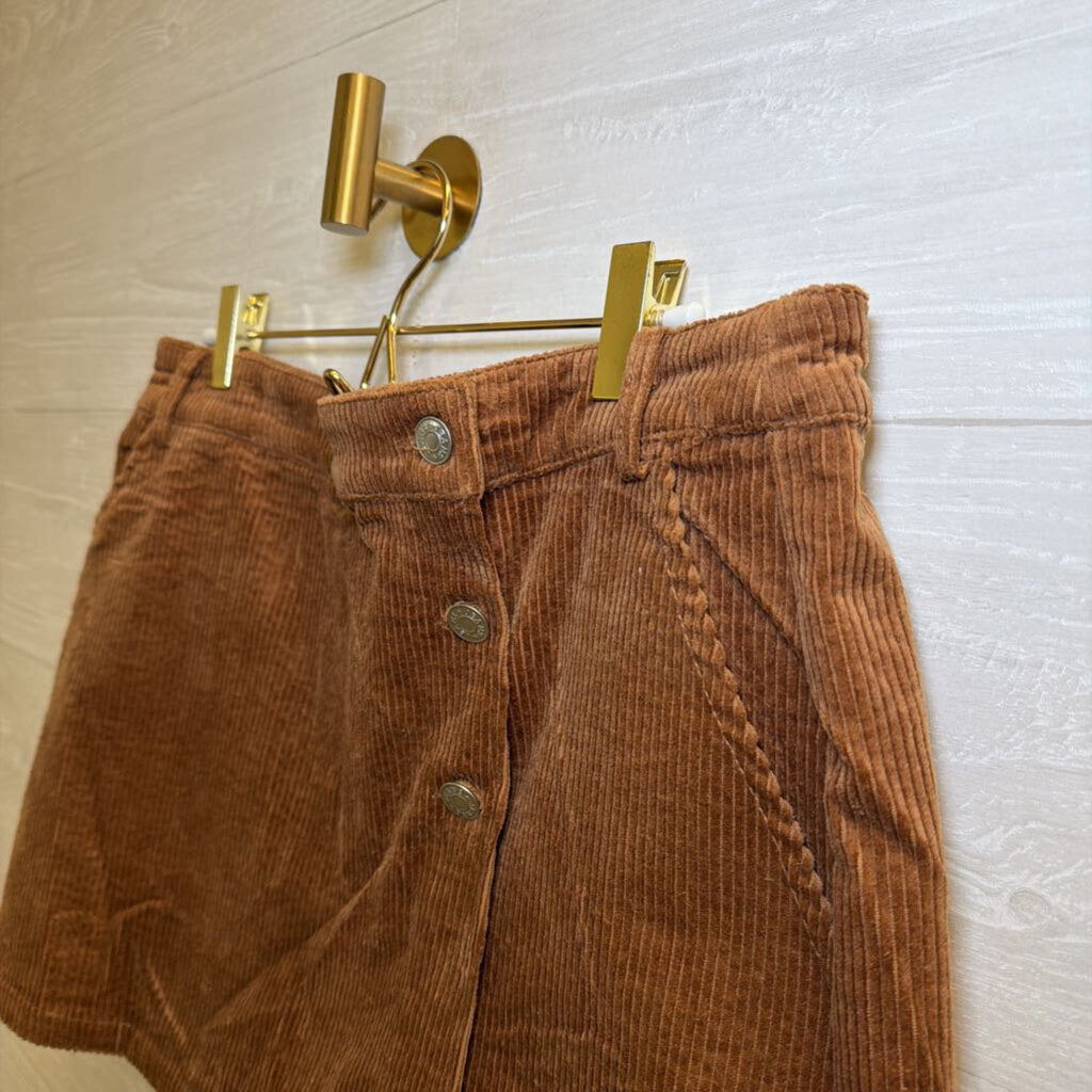 Corduroy Brown Mini Skort Large
