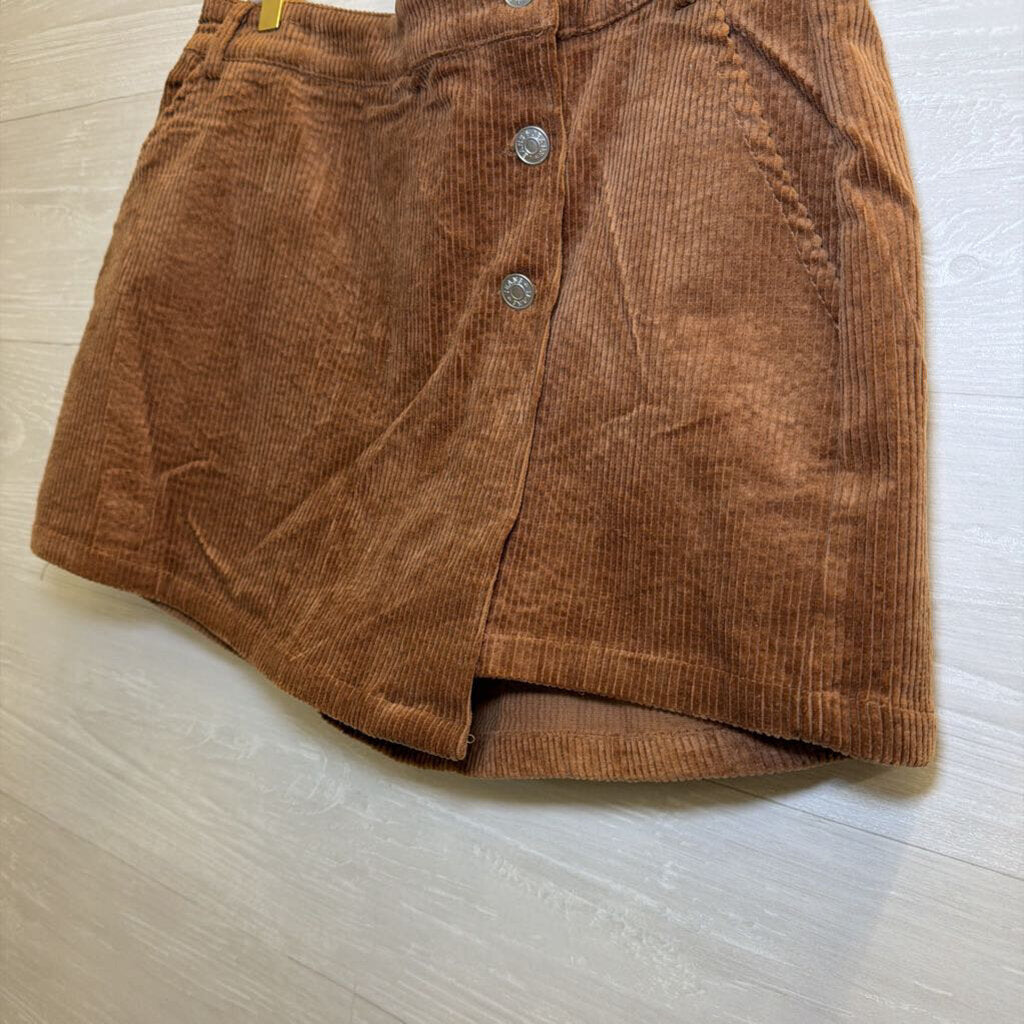 Corduroy Brown Mini Skort Large
