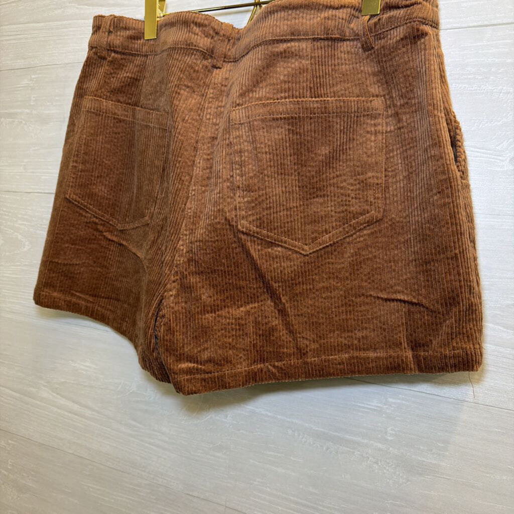 Corduroy Brown Mini Skort Large