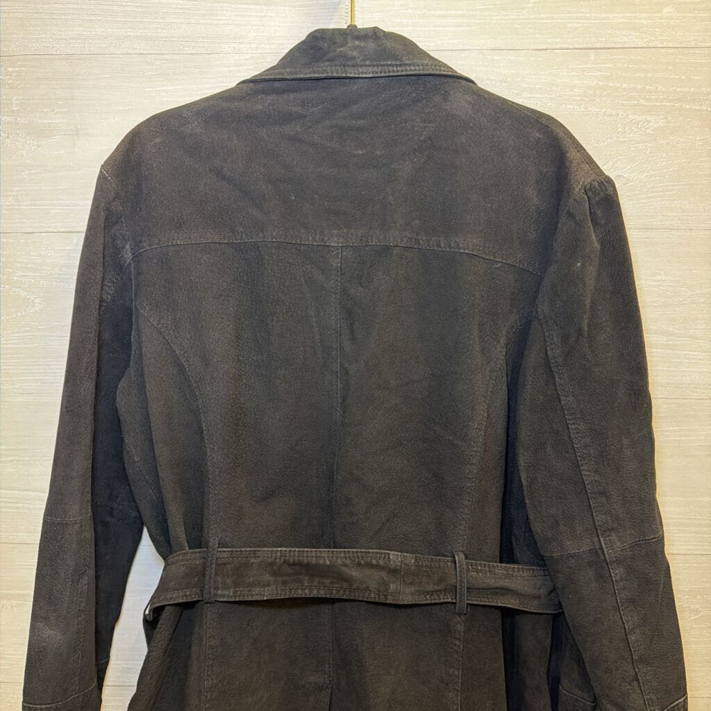Vintage Black Suede-Finish Leather Jacket 1X