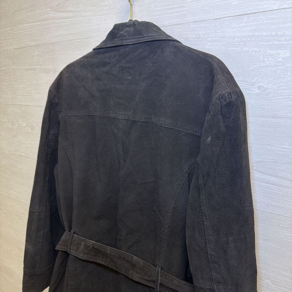Vintage Black Suede-Finish Leather Jacket 1X