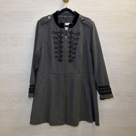 Torrid Grey Military Inspired Zip Front Coat 3