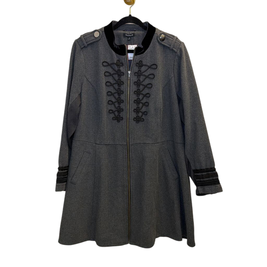 Torrid Grey Military Inspired Zip Front Coat 3