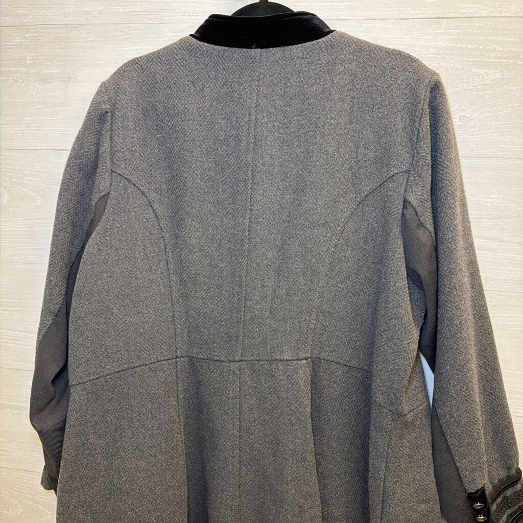 Torrid Grey Military Inspired Zip Front Coat 3