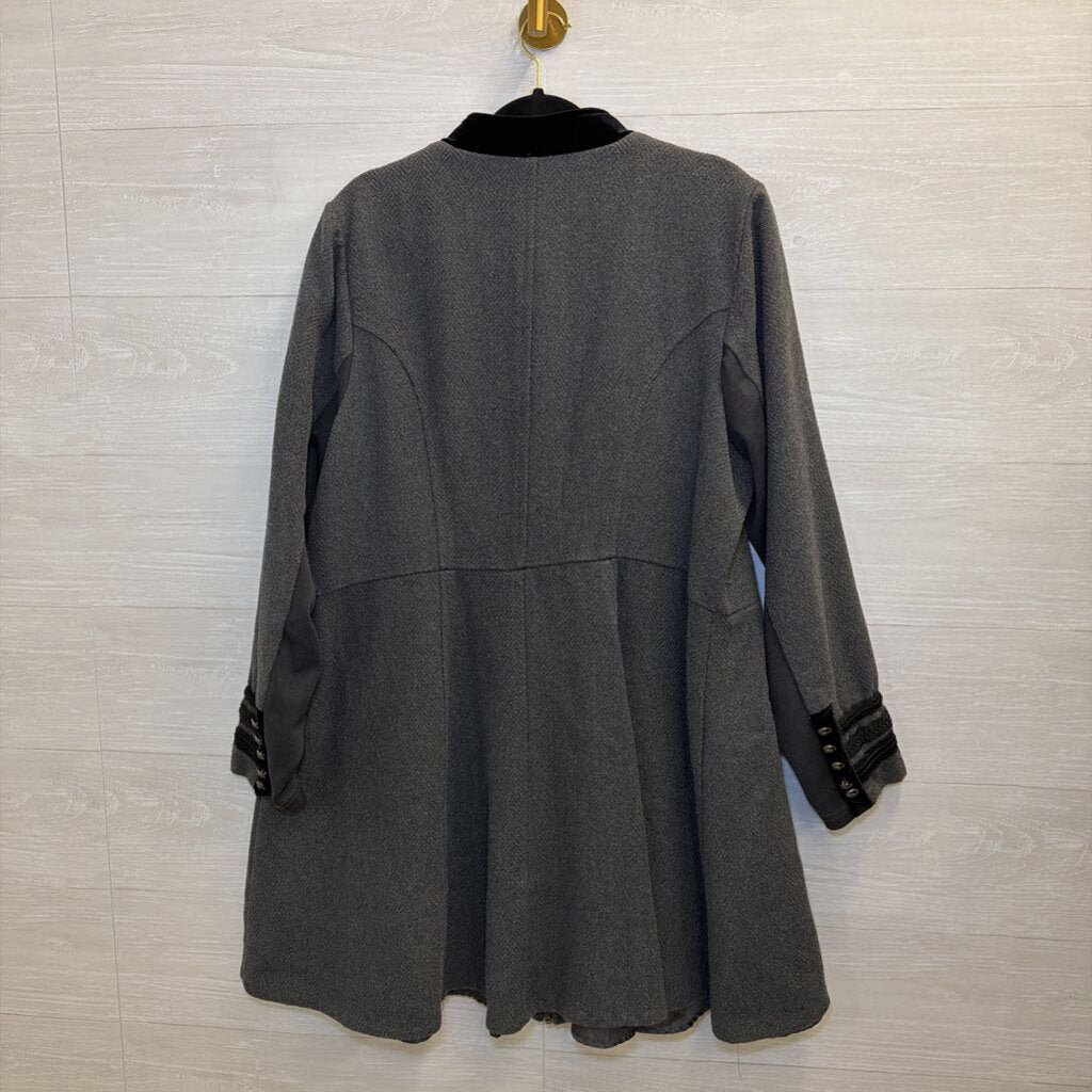 Torrid Grey Military Inspired Zip Front Coat 3