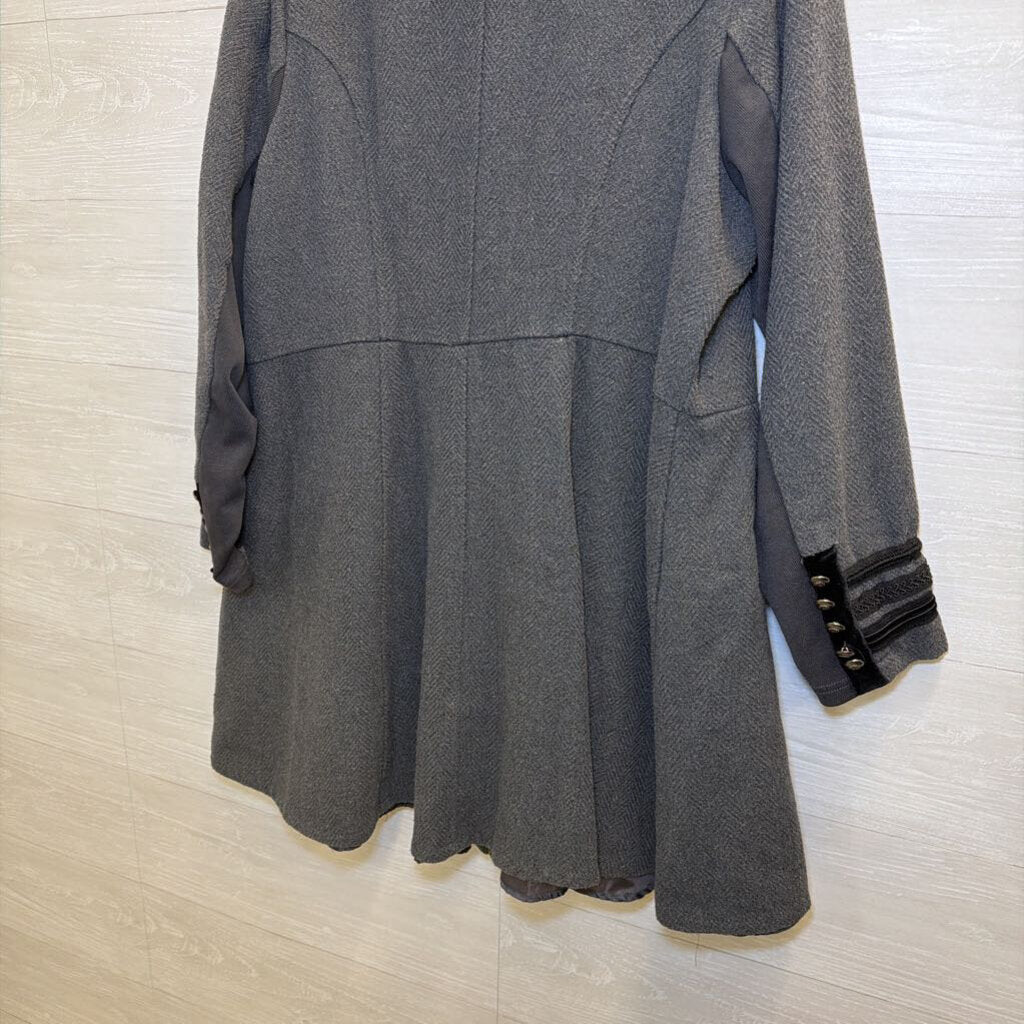 Torrid Grey Military Inspired Zip Front Coat 3