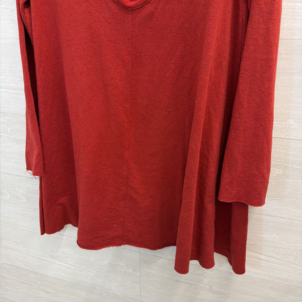FP Beach Red Long Sleeve Tunic Top Extra Small/Small