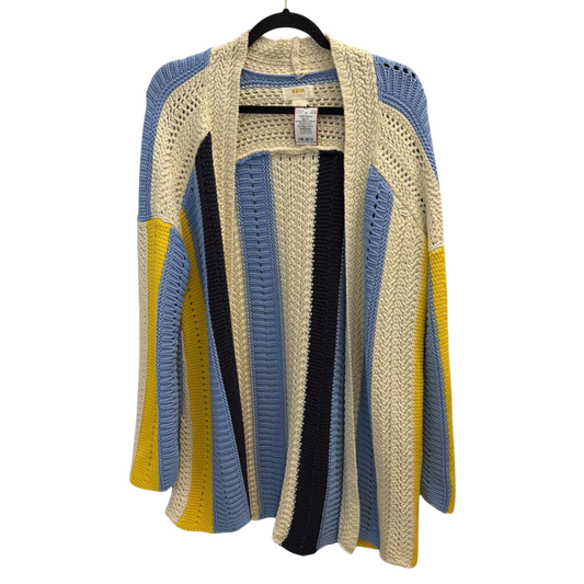 Maeve Cream/Blue/Yellow Striped Knit Cardigan Extra Small/Small