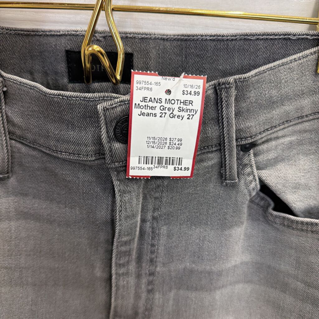 Mother Grey Skinny Jeans 27