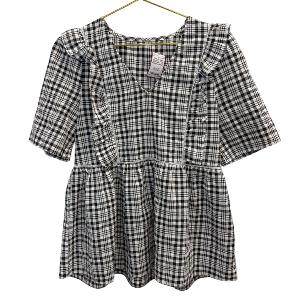 Black and White Short Sleeve Top Small