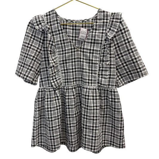 Black and White Short Sleeve Top Small
