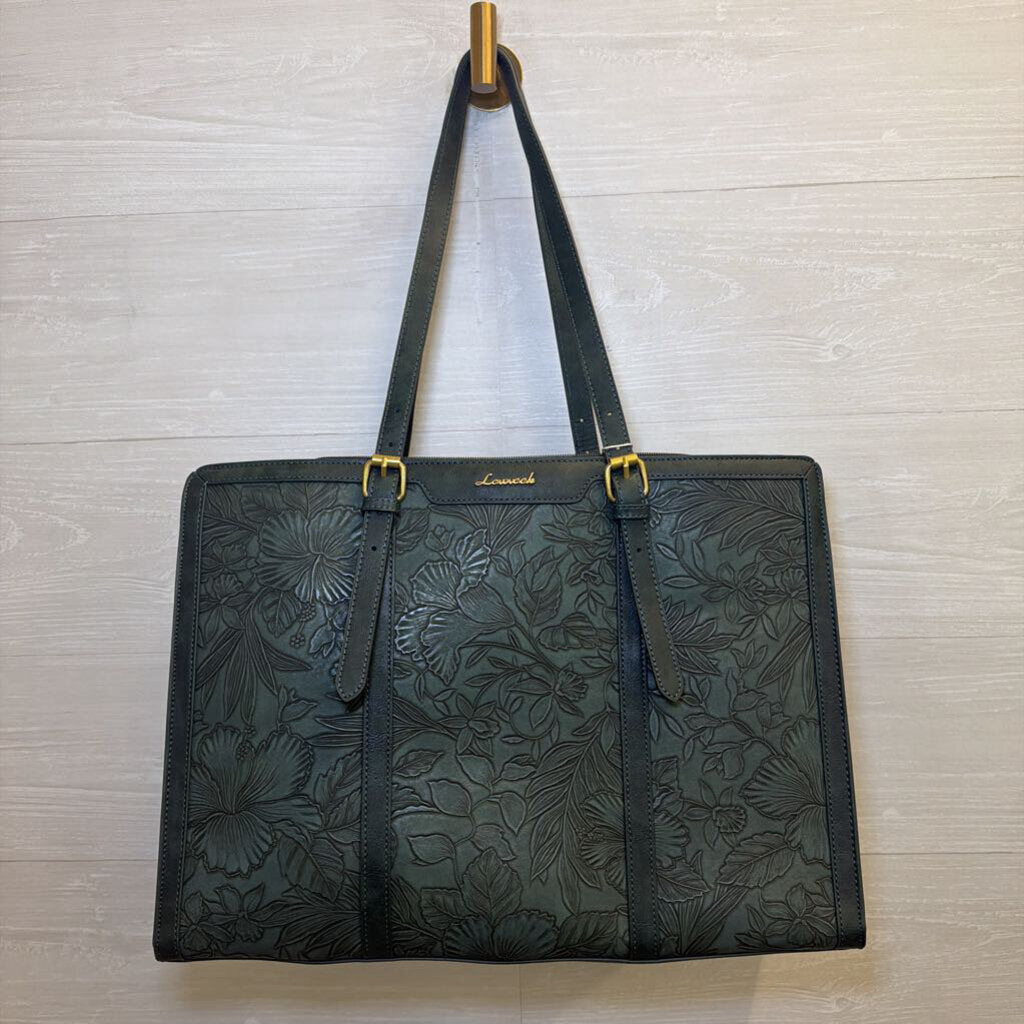 Lovevook Forest Green Embroidered Laptop Tote