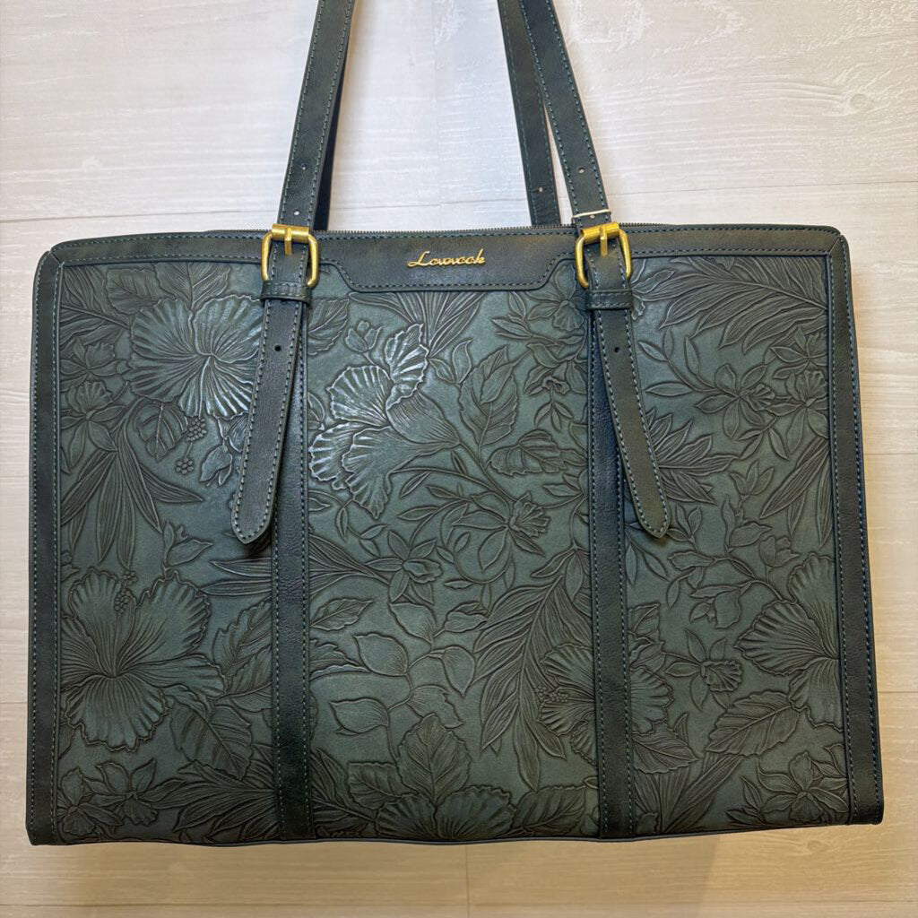 Lovevook Forest Green Embroidered Laptop Tote