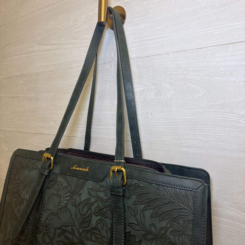Lovevook Forest Green Embroidered Laptop Tote