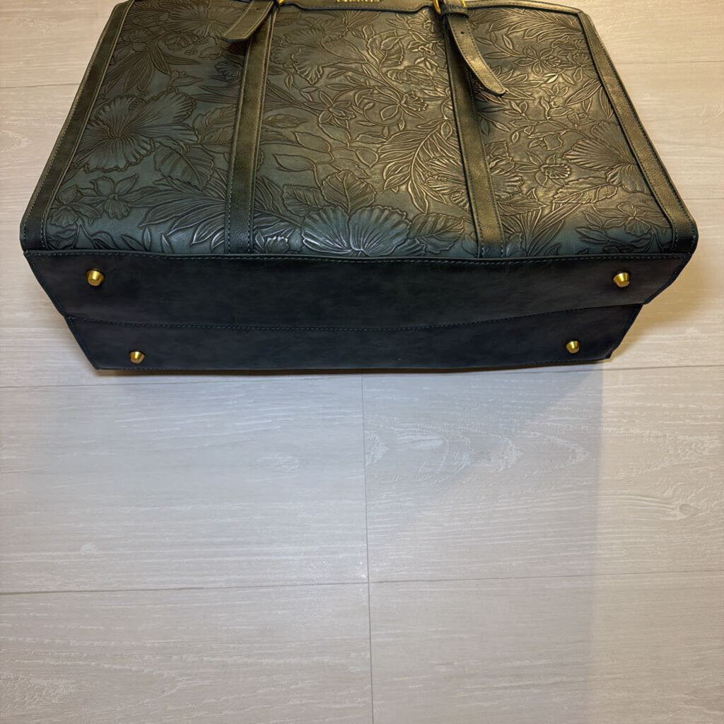 Lovevook Forest Green Embroidered Laptop Tote