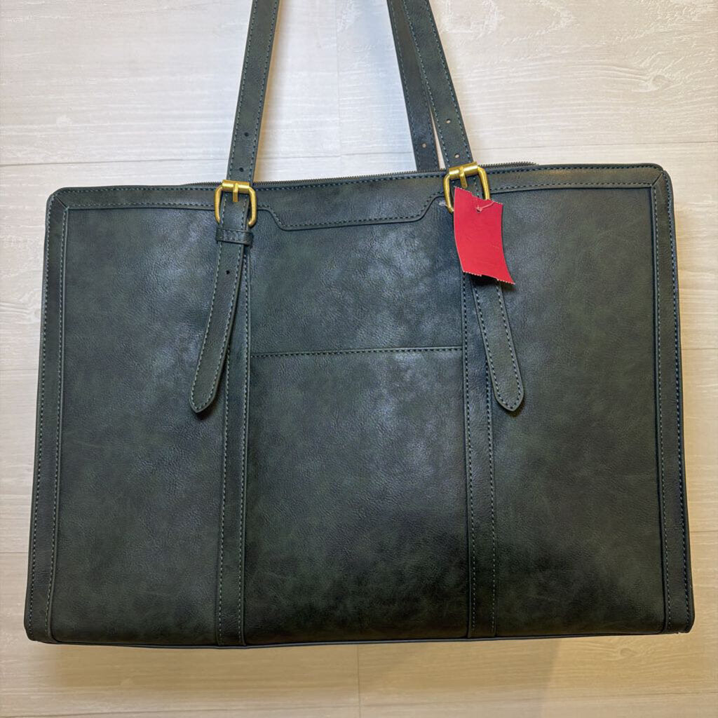 Lovevook Forest Green Embroidered Laptop Tote