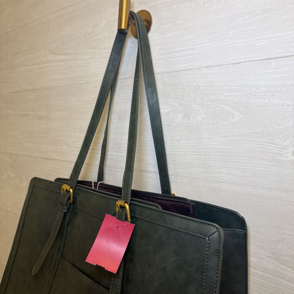 Lovevook Forest Green Embroidered Laptop Tote