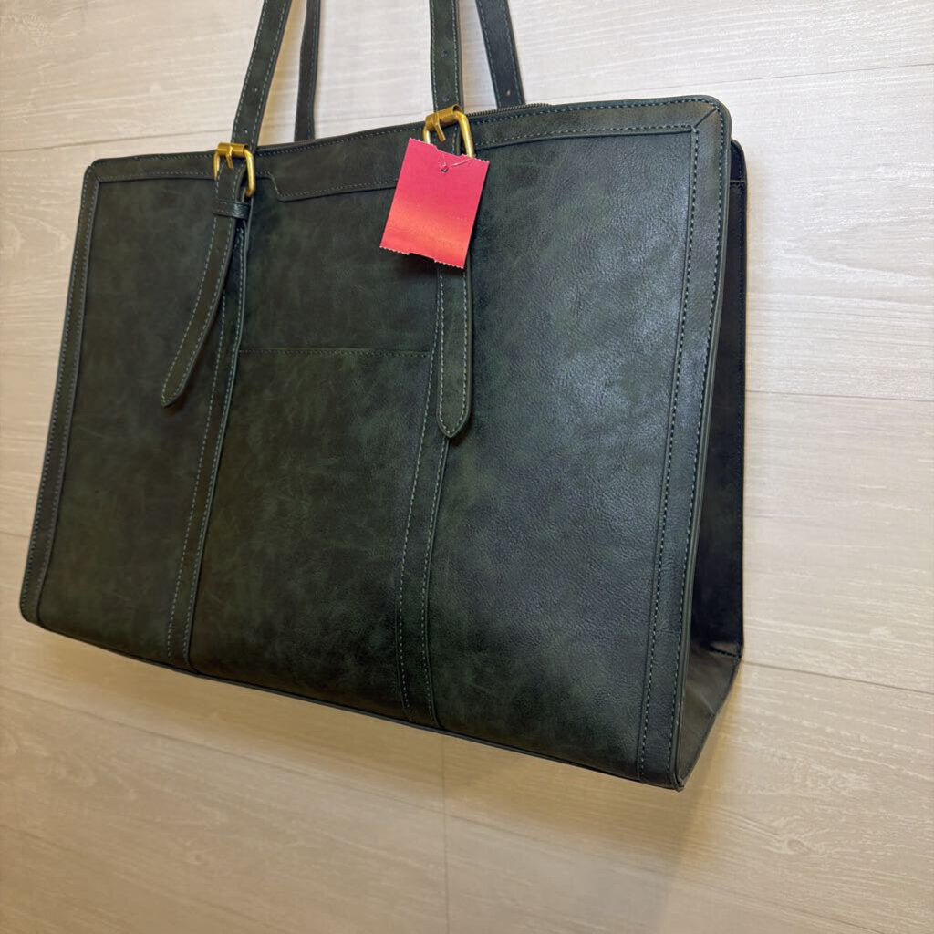 Lovevook Forest Green Embroidered Laptop Tote