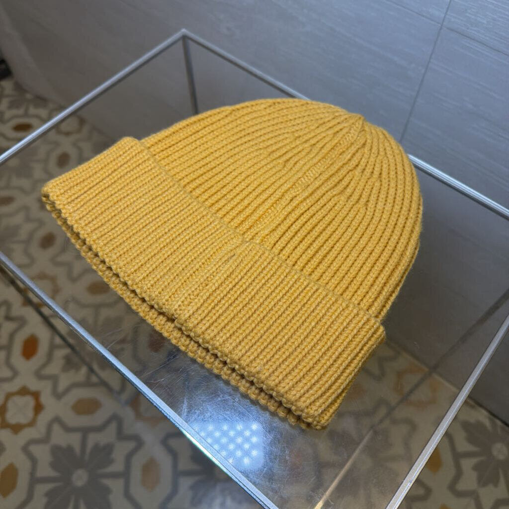 Yellow Smiley Beanie Knit