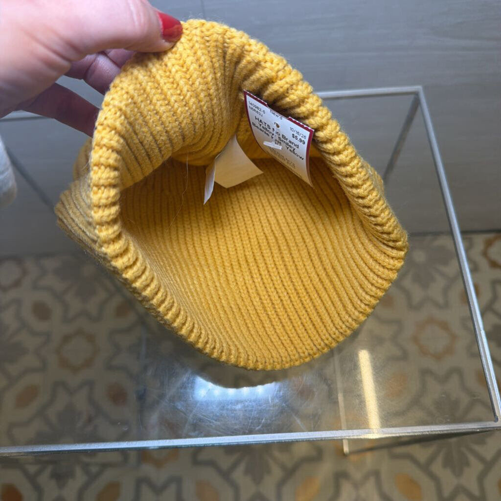 Yellow Smiley Beanie Knit