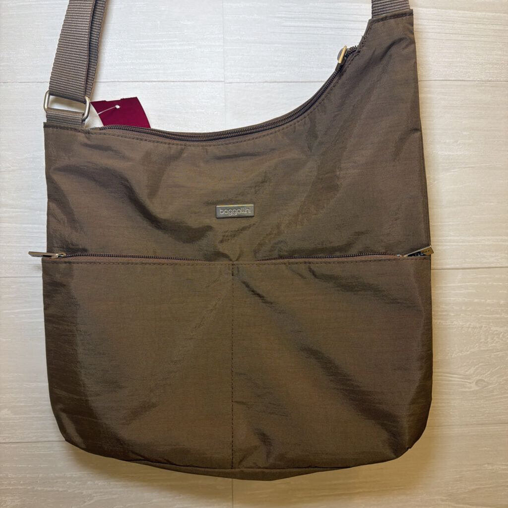 Baggallini Dark Taupe Zip Pocket Crossbody