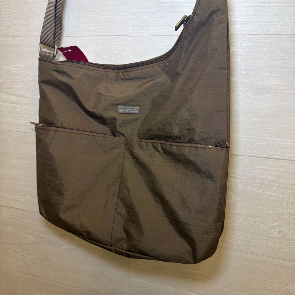 Baggallini Dark Taupe Zip Pocket Crossbody