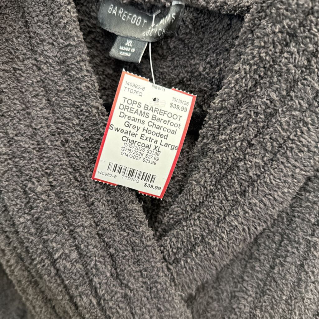 Barefoot Dreams Charcoal Grey Hooded Sweater Extra Large