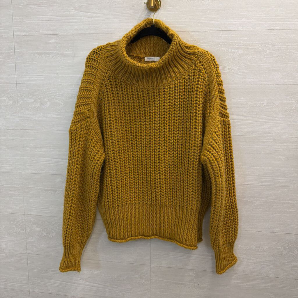 Mustard Yellow Chunky Knit Sweater Large