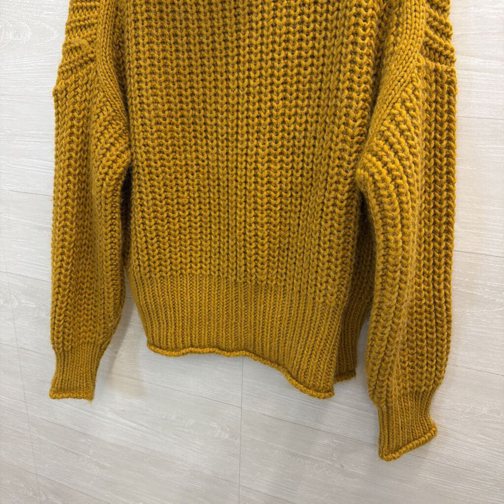 Mustard Yellow Chunky Knit Sweater Large