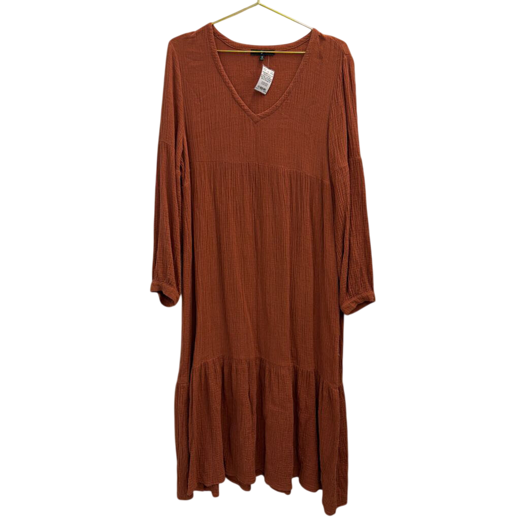 Burnt Orange Long Sleeve Maxi Dress Medium