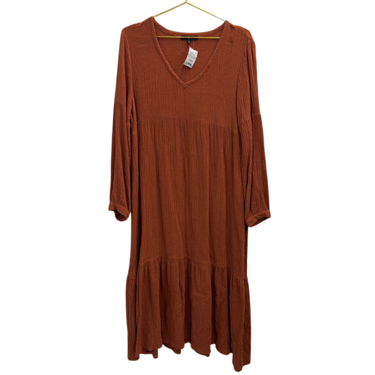 Burnt Orange Long Sleeve Maxi Dress Medium