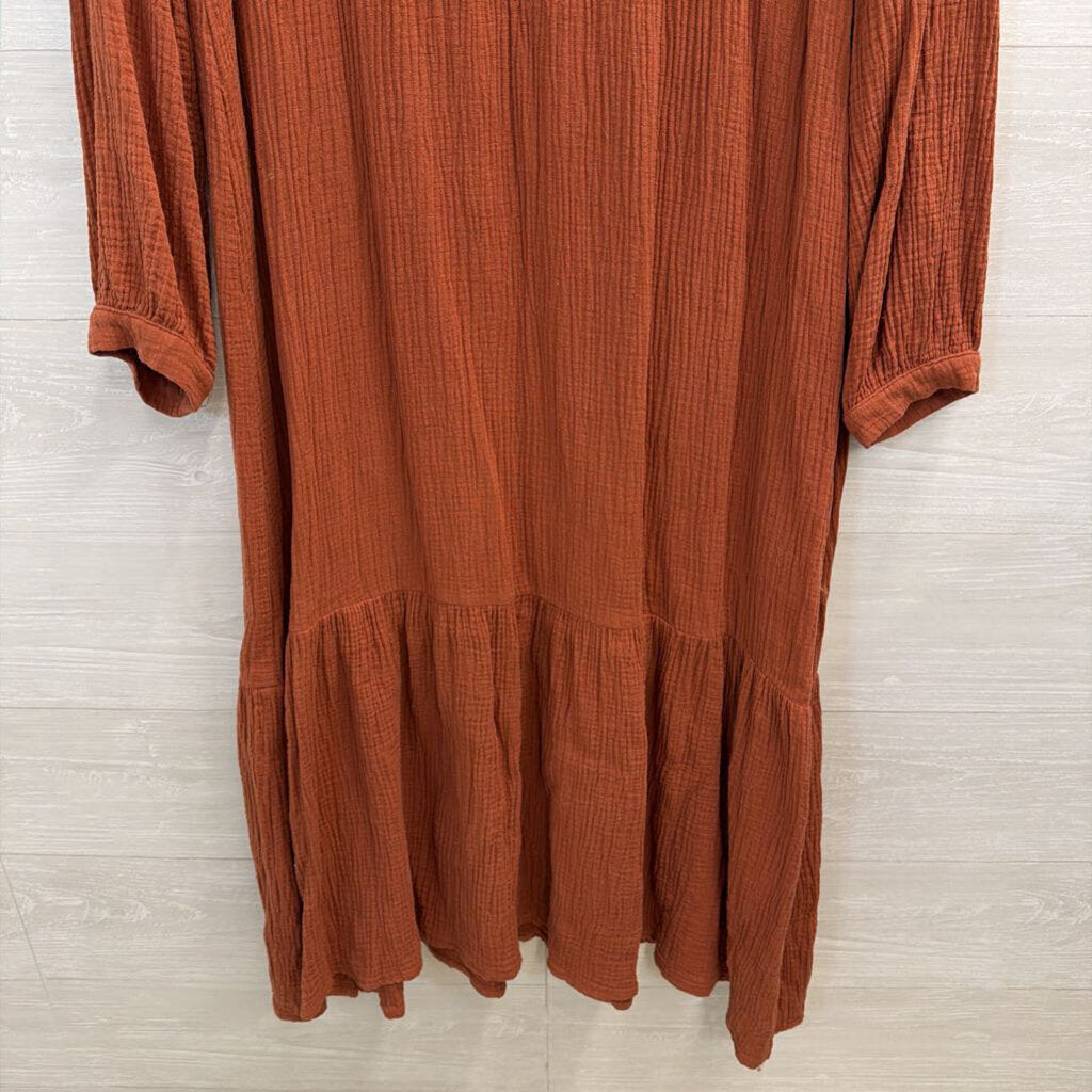 Burnt Orange Long Sleeve Maxi Dress Medium