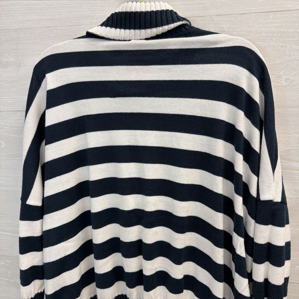 Navy/White Striped Turtle Neck Sweater O/S