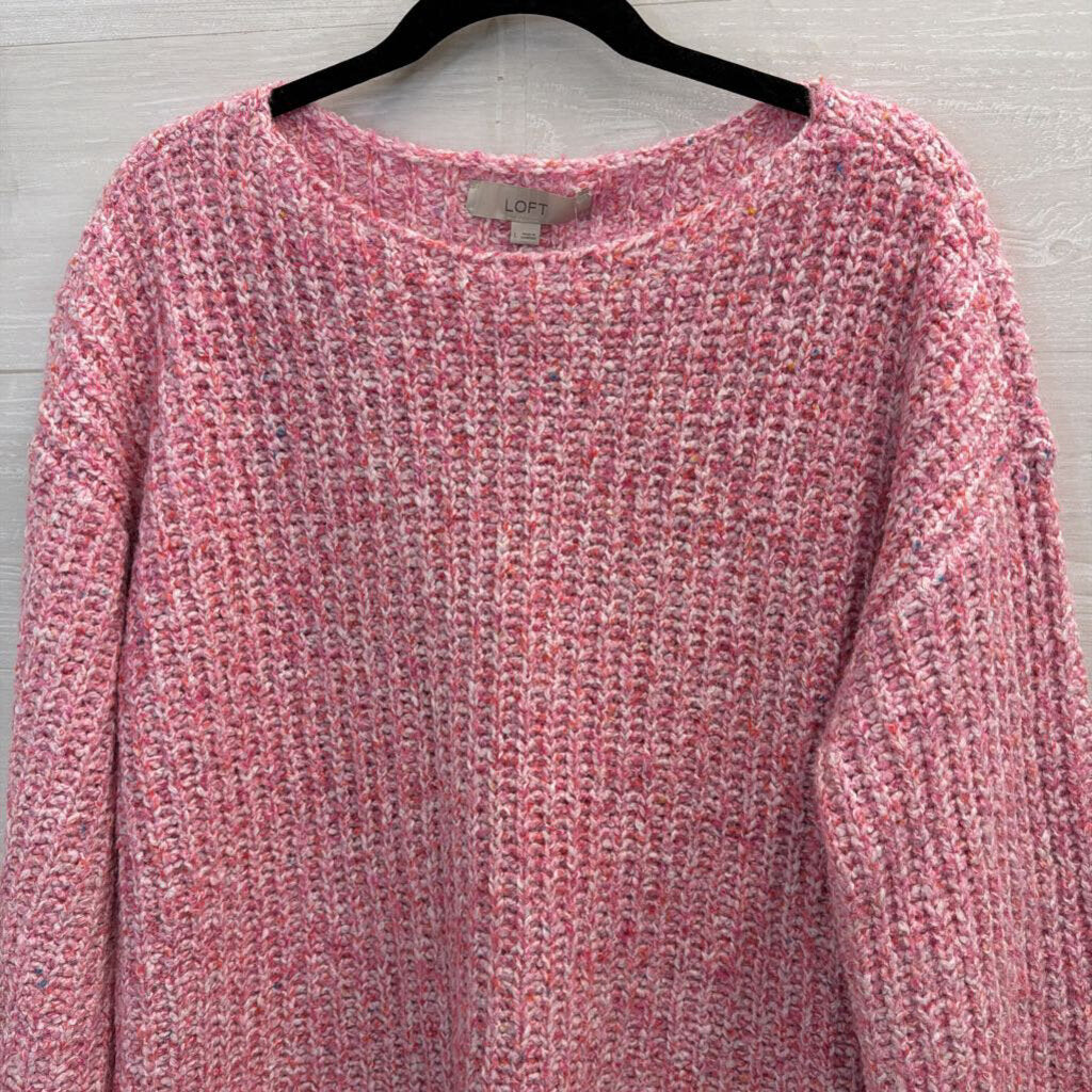 Loft Pink Knit Sweater Large