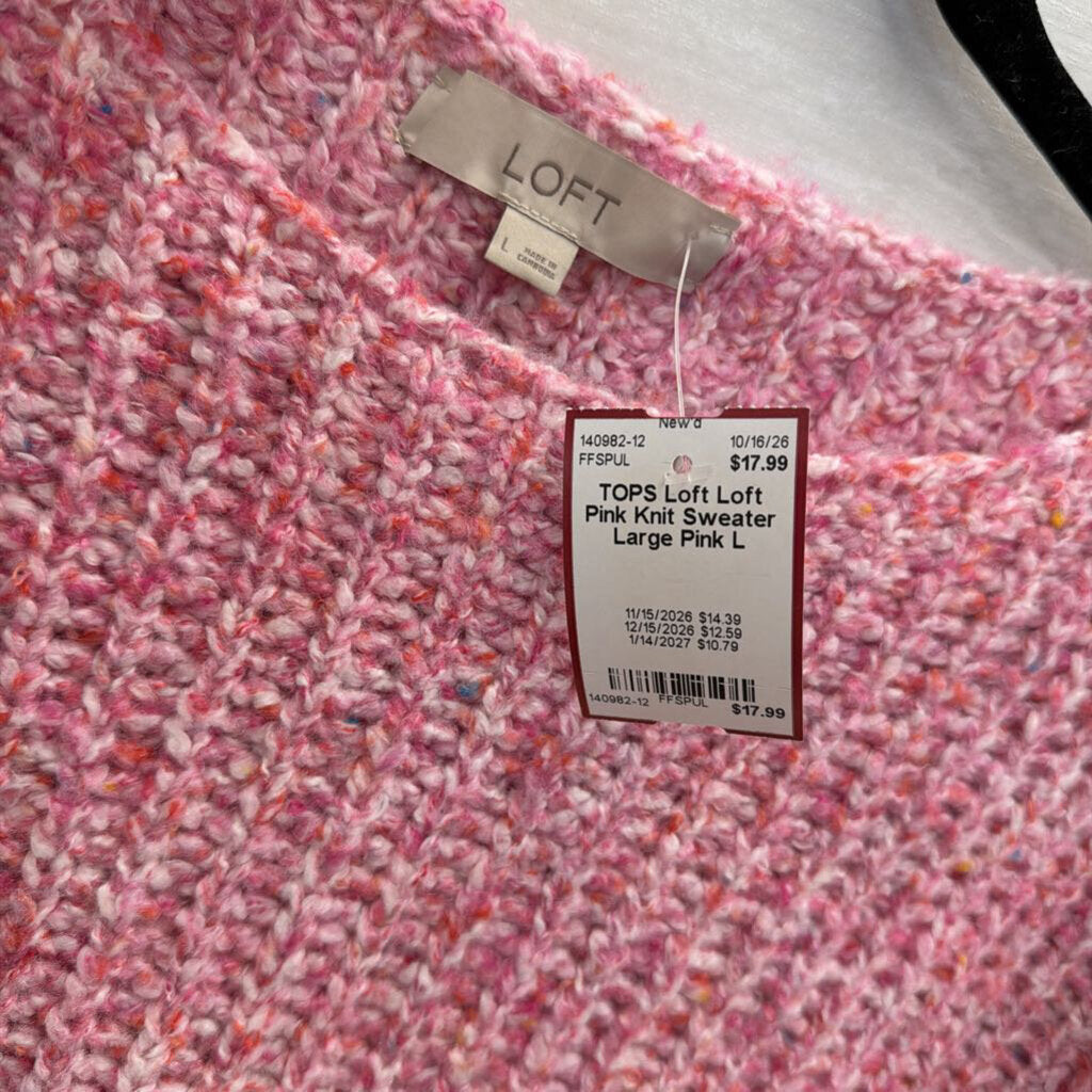 Loft Pink Knit Sweater Large