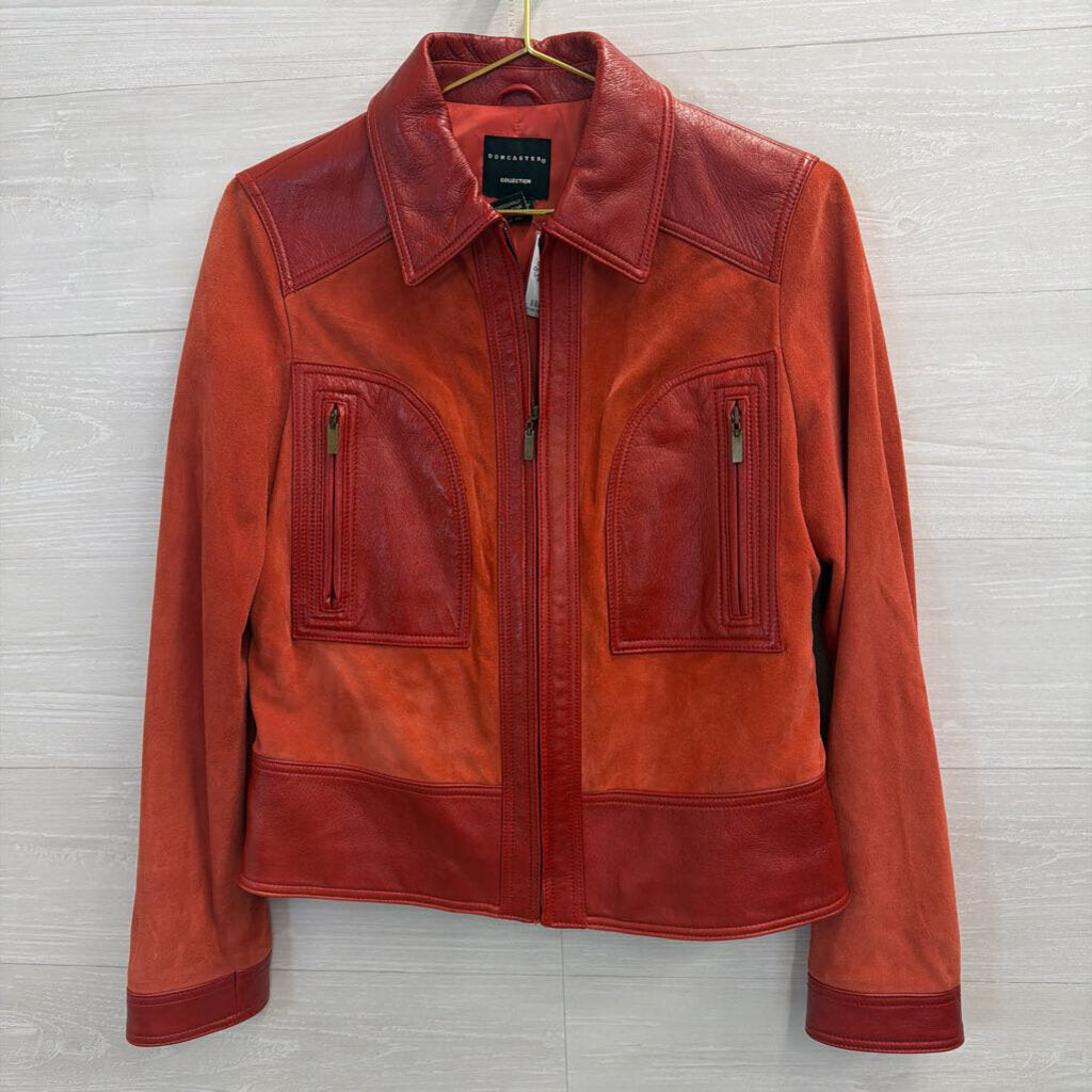 Doncaster Red-Orange Suede and Leather Jacket 8