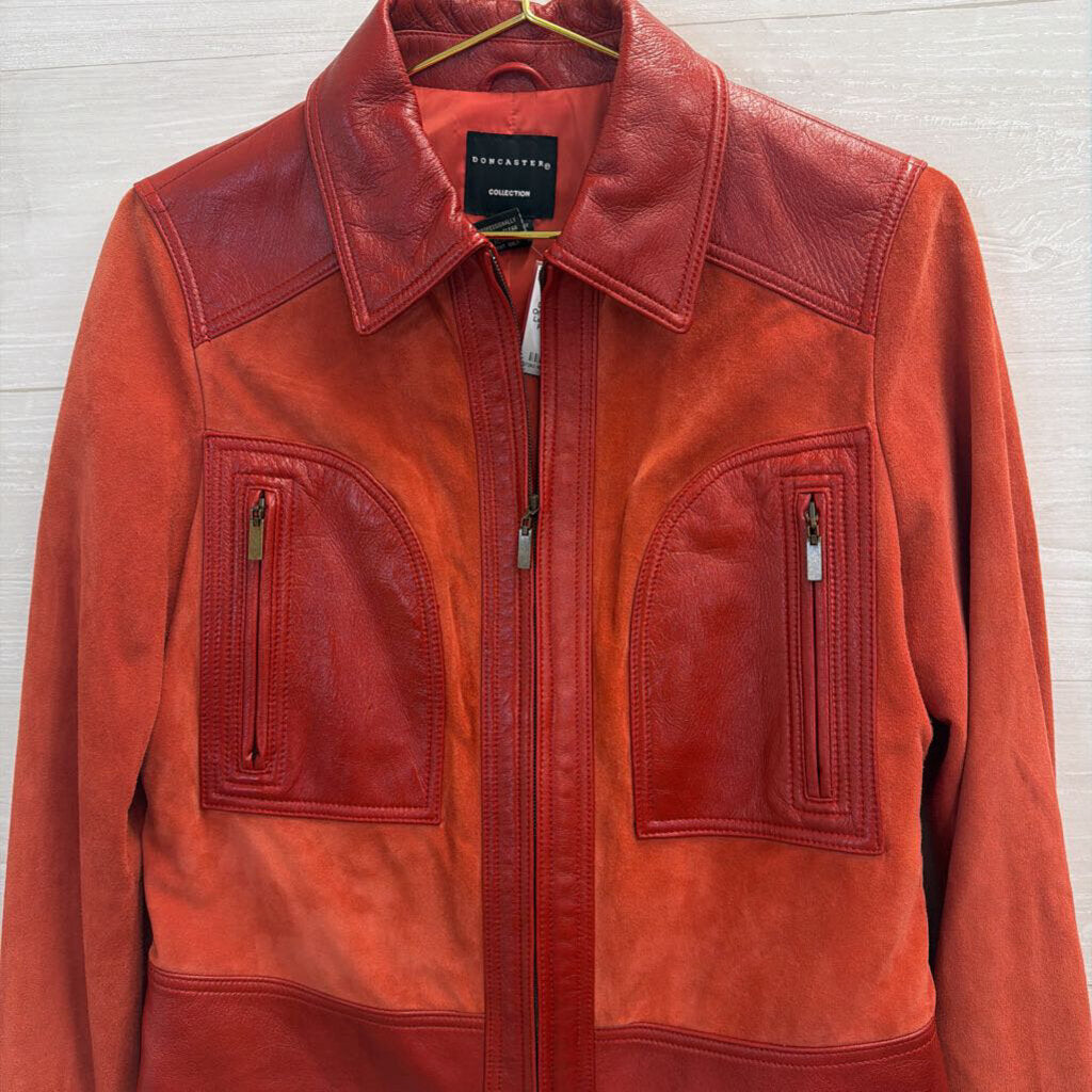 Doncaster Red-Orange Suede and Leather Jacket 8