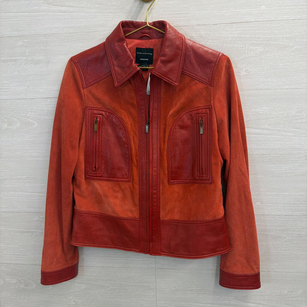 Doncaster Red-Orange Suede and Leather Jacket 8