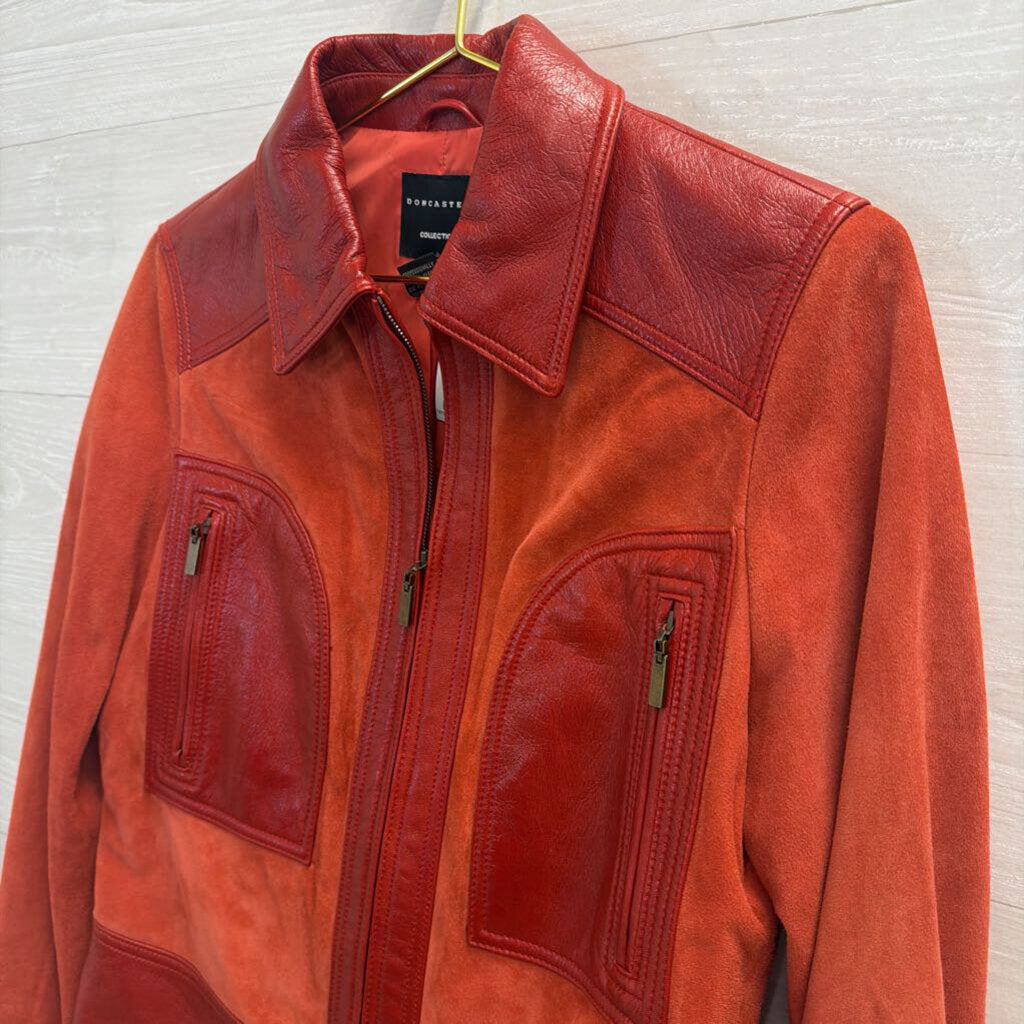 Doncaster Red-Orange Suede and Leather Jacket 8