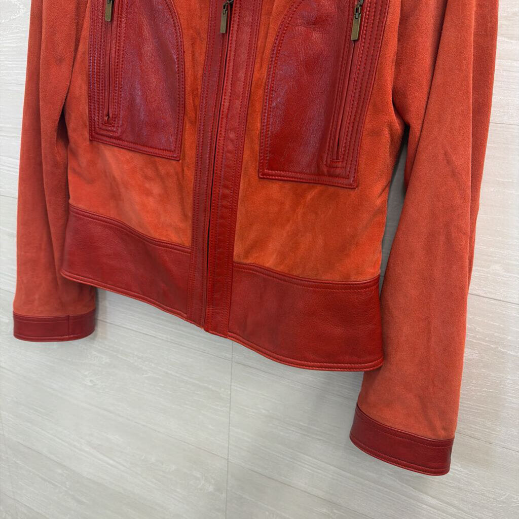 Doncaster Red-Orange Suede and Leather Jacket 8