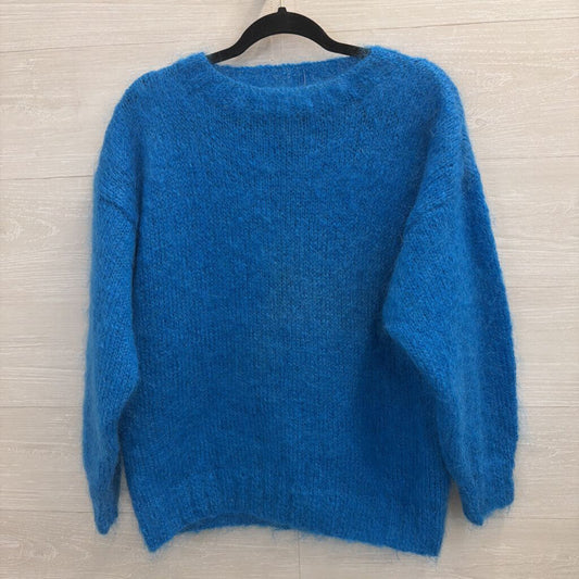 Bright Blue Fuzzy Sweater Medium